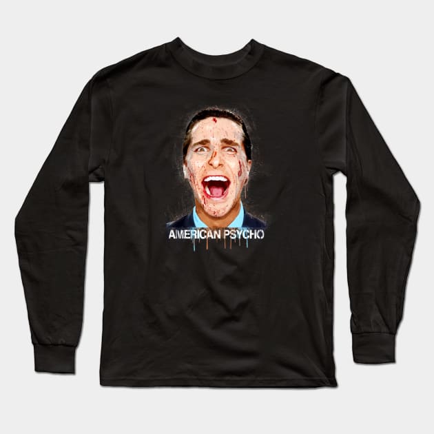 American Psycho - Christian Bale Long Sleeve T-Shirt by NorthWestDesigns